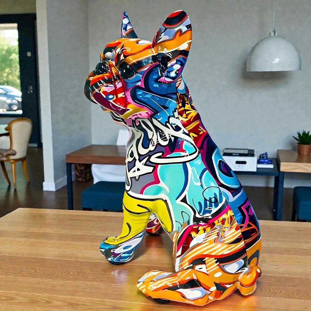 Artistic Bulldog Graffiti Figurine by Casa & Beyond