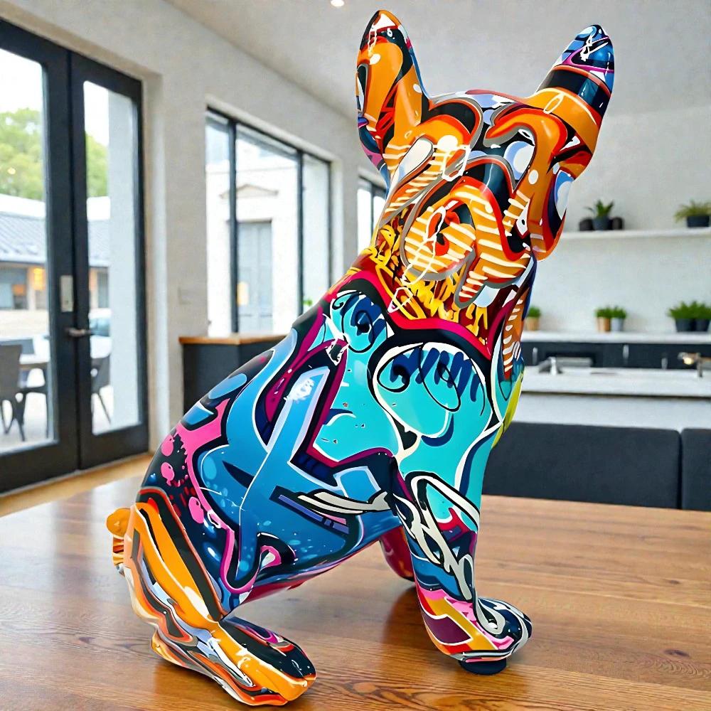 Artistic Bulldog Graffiti Figurine by Casa & Beyond