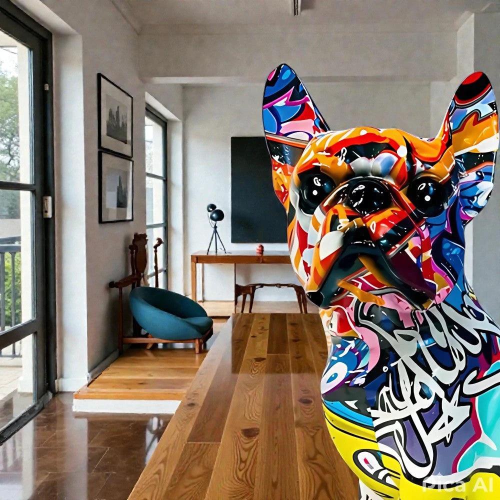 Artistic Bulldog Graffiti Figurine by Casa & Beyond