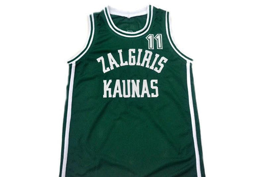 Arvydas Sabonis Jersey #11 Zalgiris Kaunas Lithuania Basketball Green Stitched by My store basketball