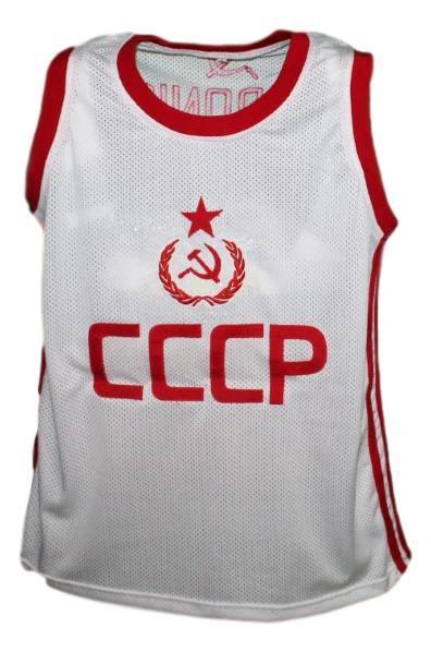 Arvydas Sabonis Jersey #11 CCCP Russia Basketball New Sewn White Stitched by My store basketball