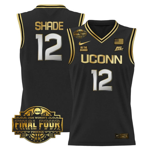 Ashlynn Shade Jersey #12 UConn Huskies 2026 Final Four Stitched Black Gold by My store basketball