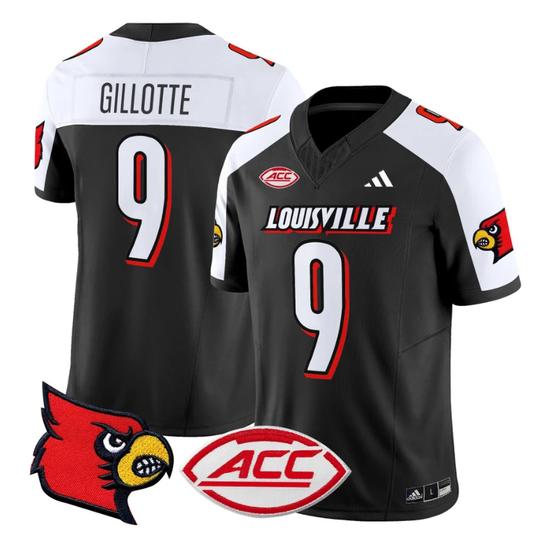 Ashton Gillotte Jersey #9 Louisville Cardinals Vapor Football Stitched Black Alternate by My Store