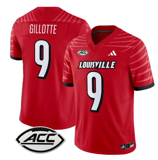 Ashton Gillotte Jersey #9 Louisville Cardinals Vapor Football Stitched Red by My Store