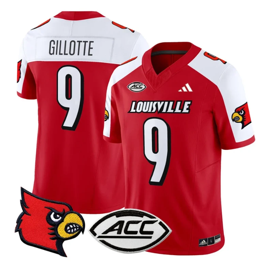 Ashton Gillotte Jersey #9 Louisville Cardinals Vapor Football Stitched Red Alternate by My Store