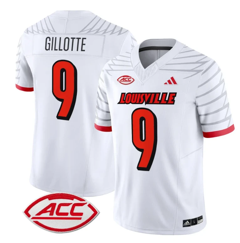 Ashton Gillotte Jersey #9 Louisville Cardinals Vapor Football Stitched White by My Store