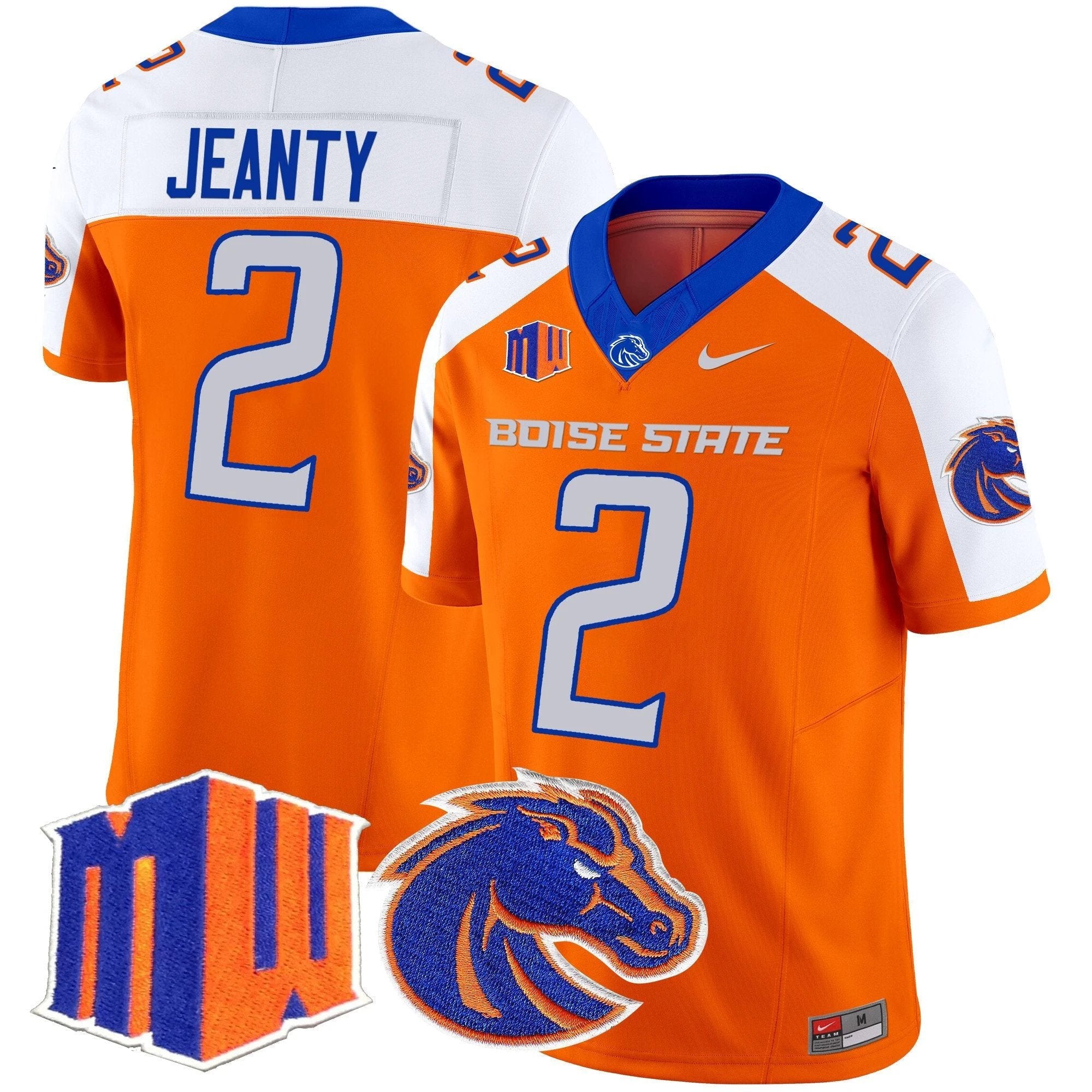 Ashton Jeanty Jersey #2 Boise State Broncos 2025 Vapor Stitched Orange Alternate by My Store