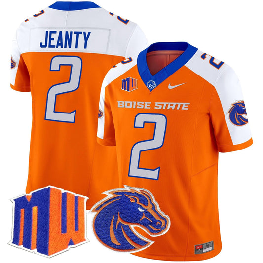 Ashton Jeanty Jersey #2 Boise State Broncos 2025 Vapor Stitched Orange Alternate by My Store
