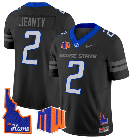Ashton Jeanty Jersey #2 Boise State Broncos 2024 Home Patch Vapor Football Black by My Store