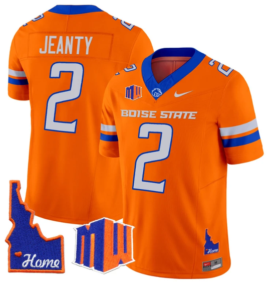 Ashton Jeanty Jersey #2 Boise State Broncos 2024 Home Patch Vapor Football Orange by My Store