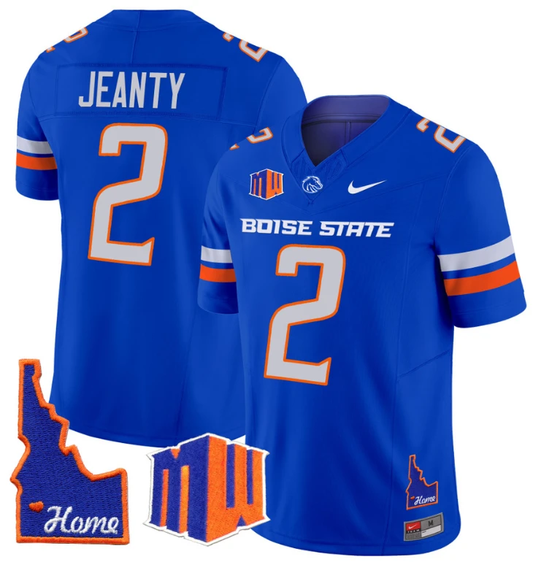 Ashton Jeanty Jersey #2 Boise State Broncos 2024 Home Patch Vapor Football Royal by My Store