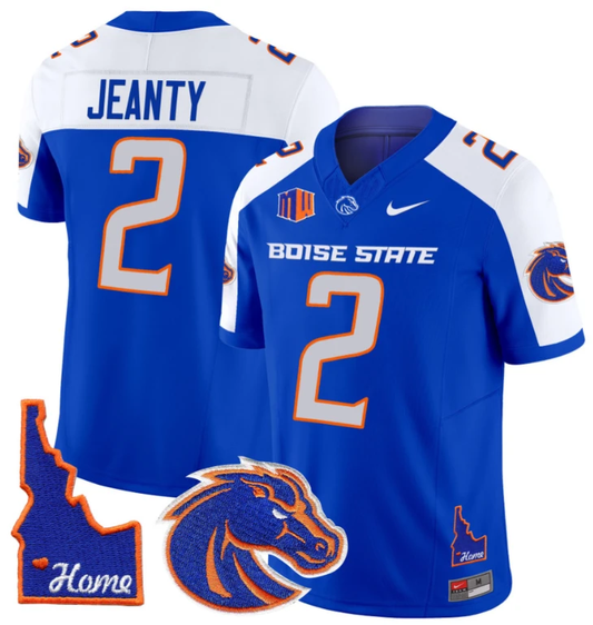 Ashton Jeanty Jersey #2 Boise State Broncos 2024 Home Patch Vapor Football Royal Alternate by My Store