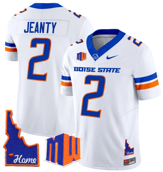 Ashton Jeanty Jersey #2 Boise State Broncos 2024 Home Patch Vapor Football White by My Store
