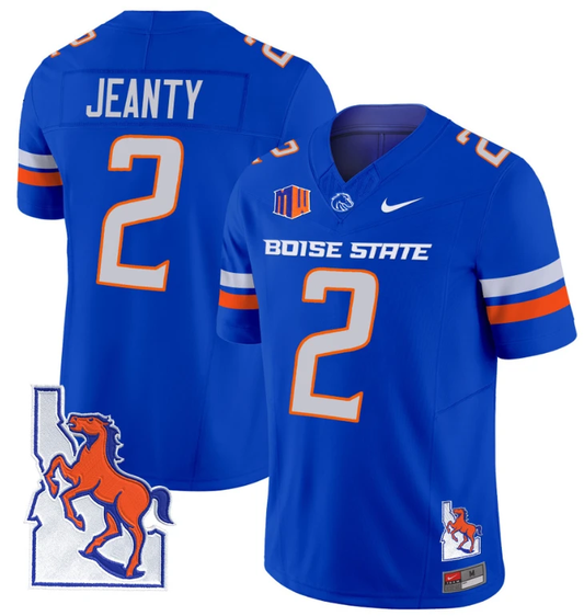 Ashton Jeanty Jersey #2 Boise State Broncos 2024 Map Patch Vapor Football Royal by My Store