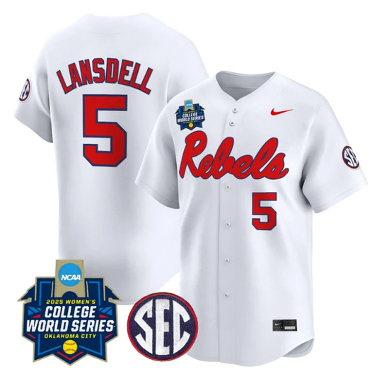 Ashton Lansdell Jersey #5 Ole Miss Rebels Softball 2025 World Series Stitched White by My Store