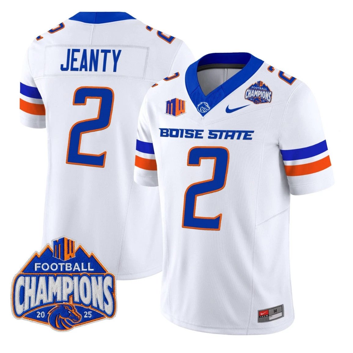 Ashton Jeanty Jersey #2 Boise State Broncos 2025 Mountain West Champions by My Store NCAA Football Jerseys