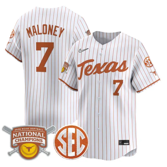 Ashton Maloney Jersey #7 Texas Longhorns 2026 Champions Stitched by My Store