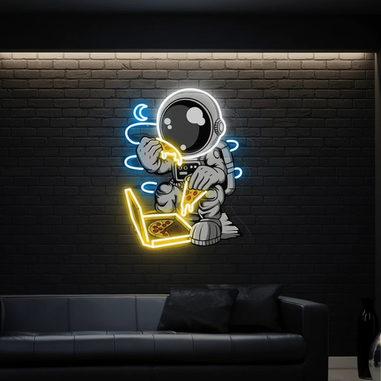 Astronaut Neon Sign Pizza Neon Sign UV Printing Acrylic Neon Sign by Neonchics