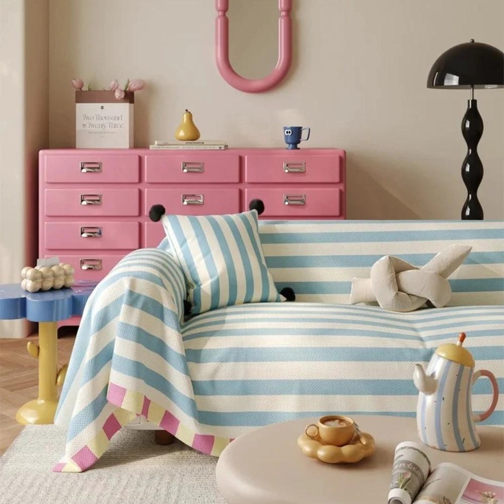 Atelier Pastel Striped Sofa Cover by Casa & Beyond