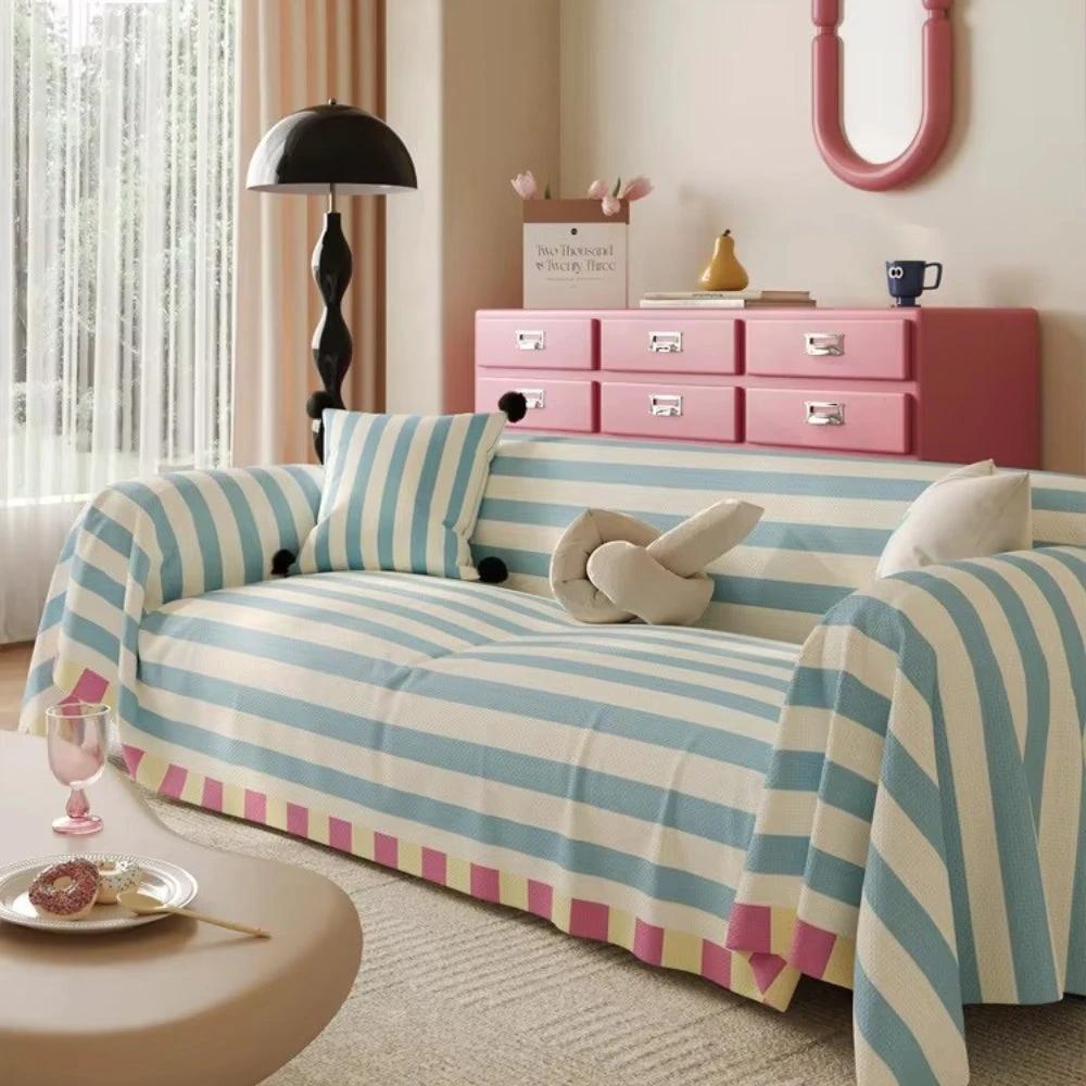Atelier Pastel Striped Sofa Cover by Casa & Beyond