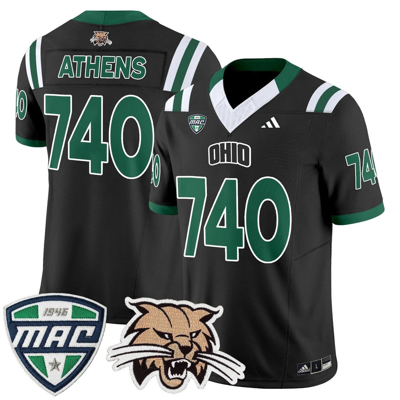 Athens Jersey #740 Ohio Bobcats 2025 Vapor Limited Stitched by My Store NCAA Football Jerseys