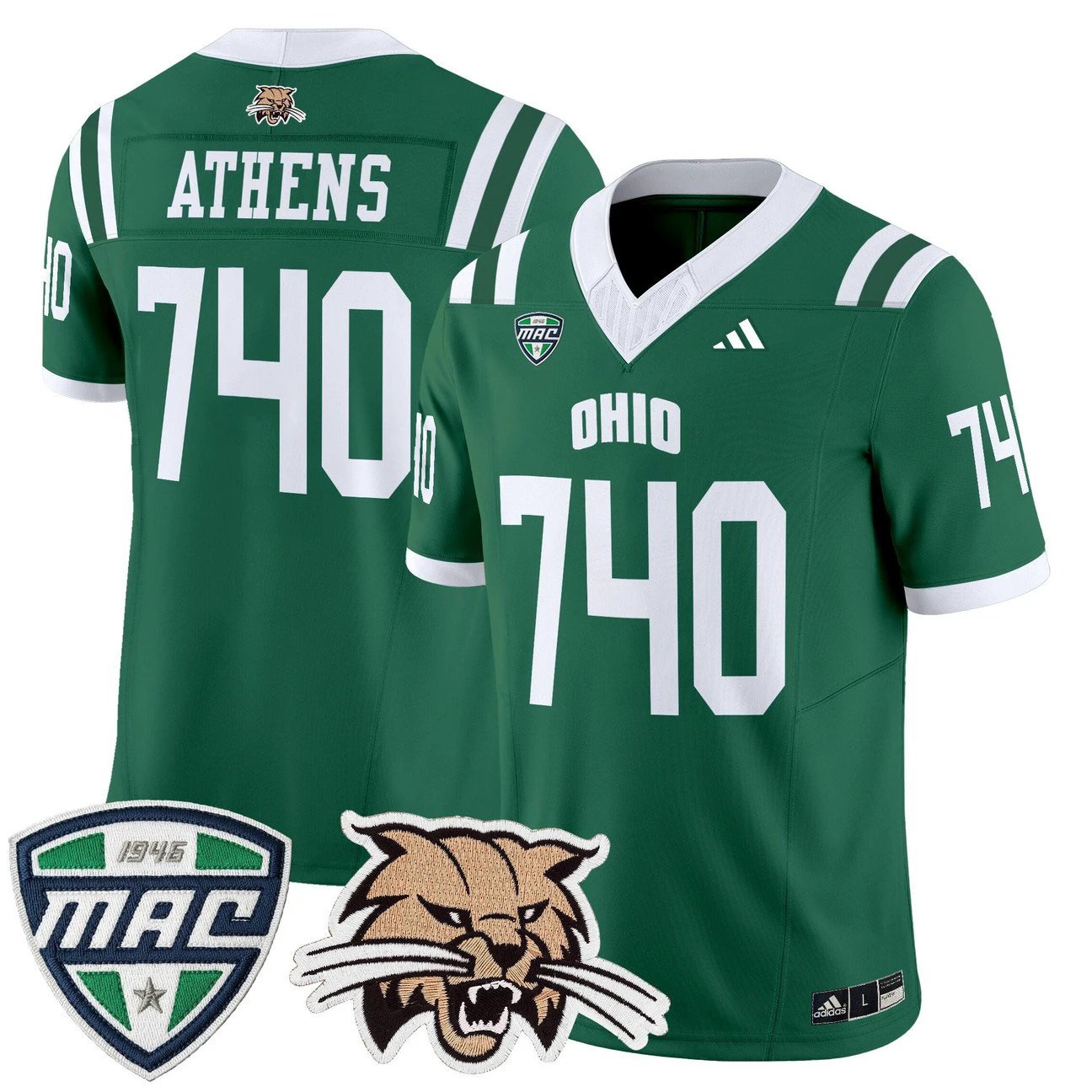 Athens Jersey #740 Ohio Bobcats 2025 Vapor Limited Stitched by My Store NCAA Football Jerseys