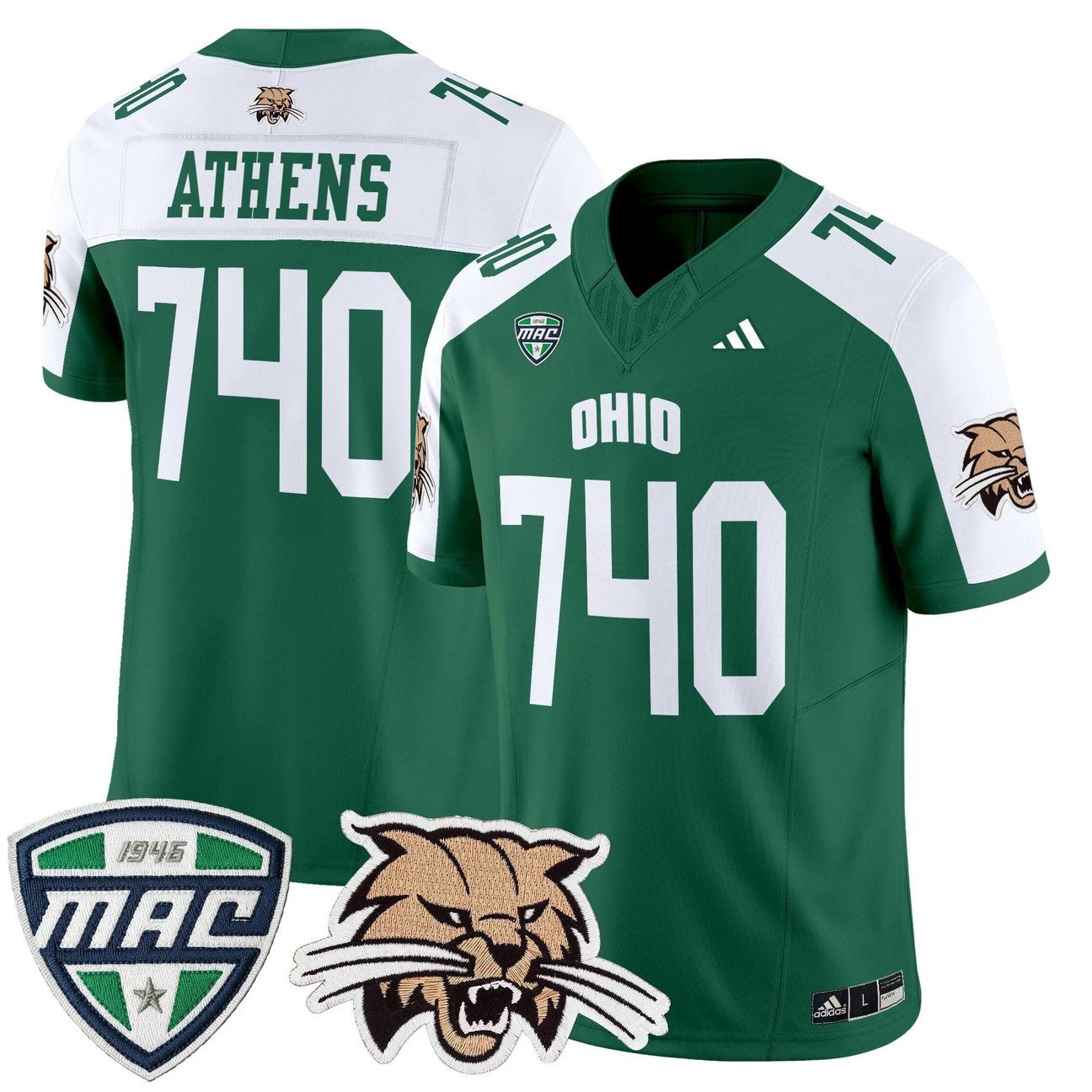 Athens Jersey #740 Ohio Bobcats 2025 Vapor Limited Stitched by My Store NCAA Football Jerseys