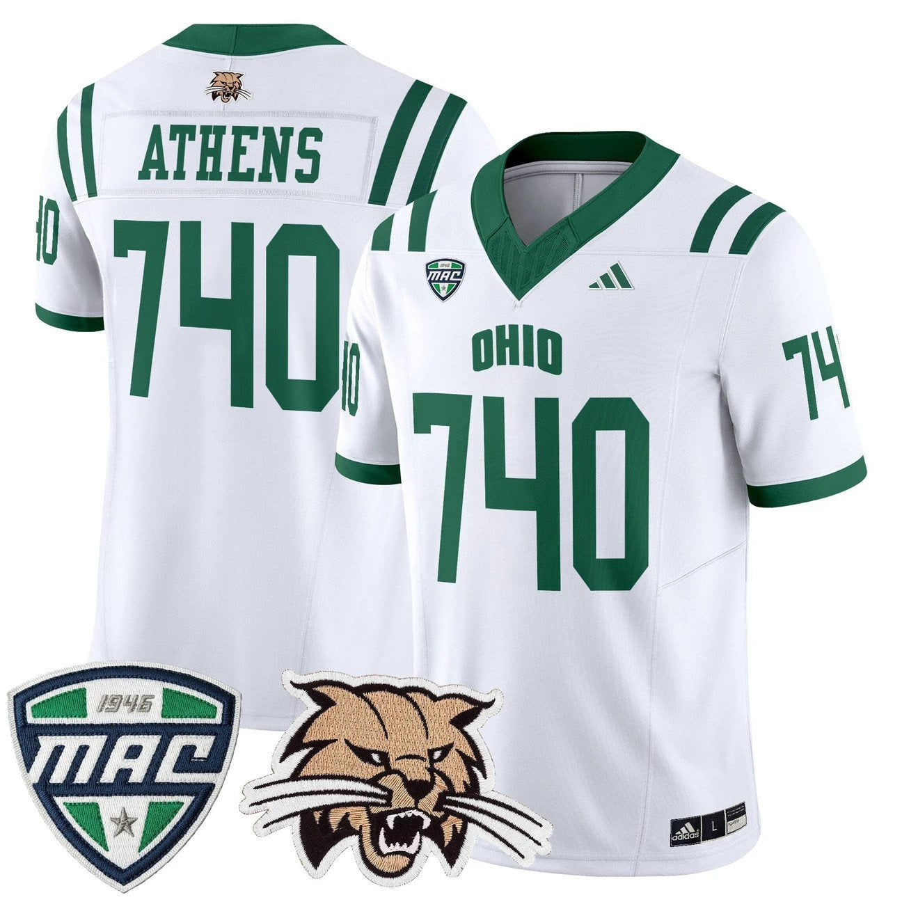 Athens Jersey #740 Ohio Bobcats 2025 Vapor Limited Stitched by My Store NCAA Football Jerseys