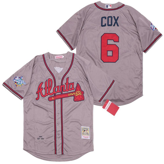 Atlanta Braves Bobby Cox Gray 1995 Throwback Jersey by My Store