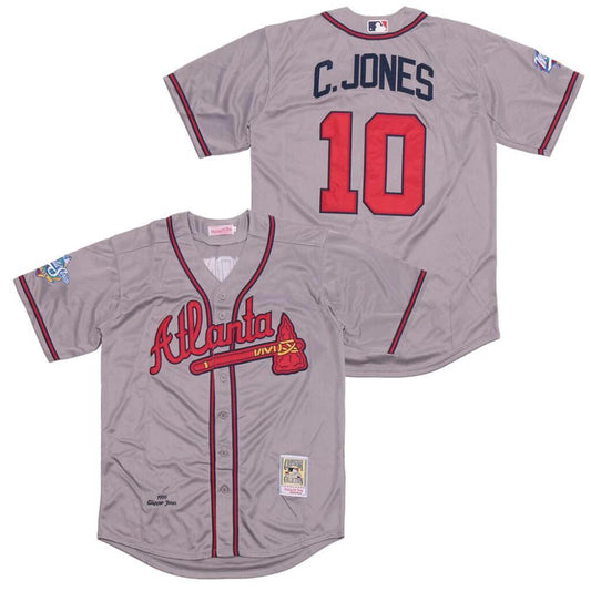 Atlanta Braves Chipper Jones Gray 1999 Throwback Jersey by My Store