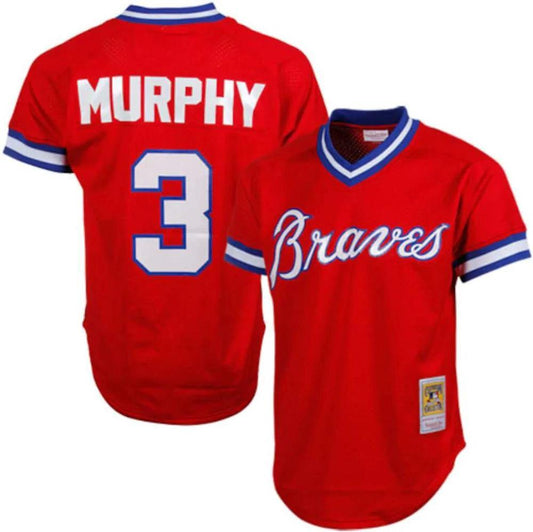 Atlanta Braves Dale Murphy Red 1980 Throwback Mesh Pullover Jersey by My Store