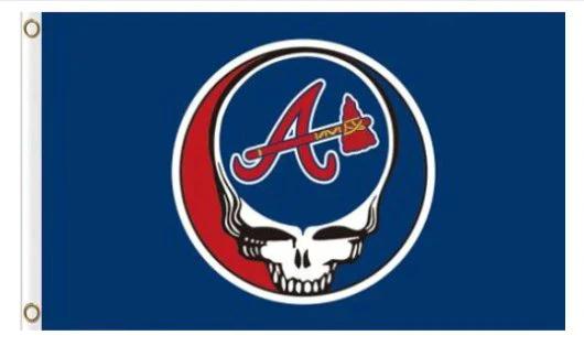 Atlanta Braves Dead Skull flag 3X5Ft Banner USA Polyester with Brass Grommets by flagsjustdoit