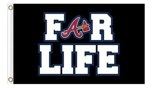Atlanta Braves For Life flag 3X5Ft Banner USA Polyester with Brass Grommets by flagsjustdoit