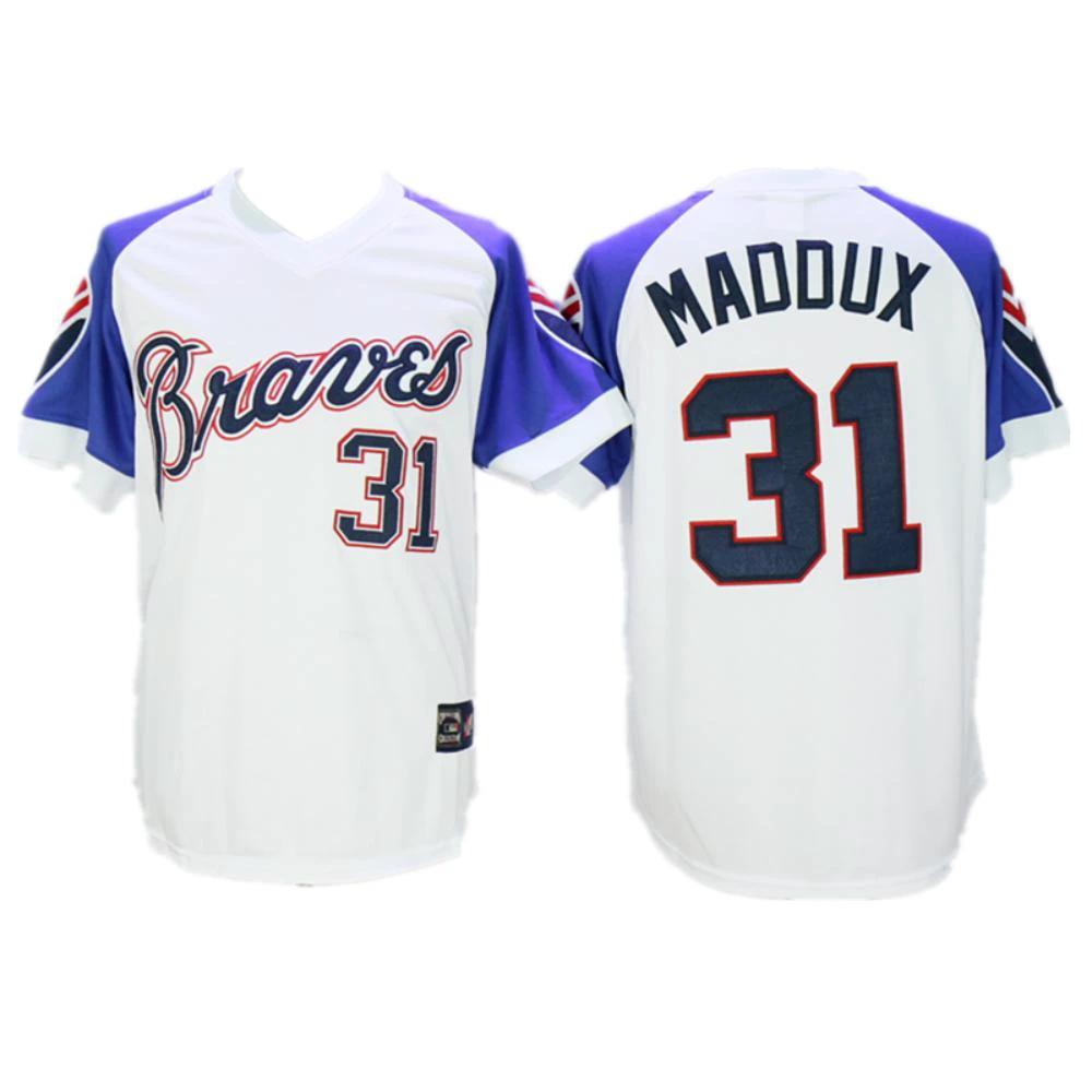 Atlanta Braves Greg Maddux White 1973 Throwback Pullover Jersey by My Store