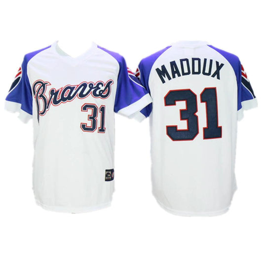 Atlanta Braves Greg Maddux White 1973 Throwback Pullover Jersey by My Store
