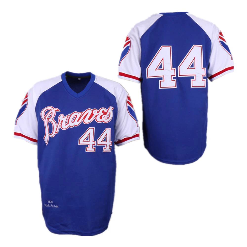 Atlanta Braves Hank Aaron Royal 1973 Throwback Pullover Jersey by My Store