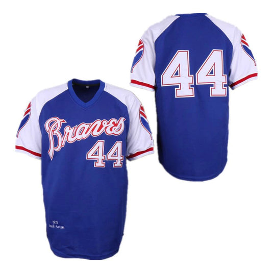 Atlanta Braves Hank Aaron Royal 1973 Throwback Pullover Jersey by My Store