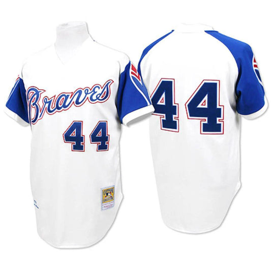 Atlanta Braves Hank Aaron White 1974 Throwback Pullover Jersey by My Store