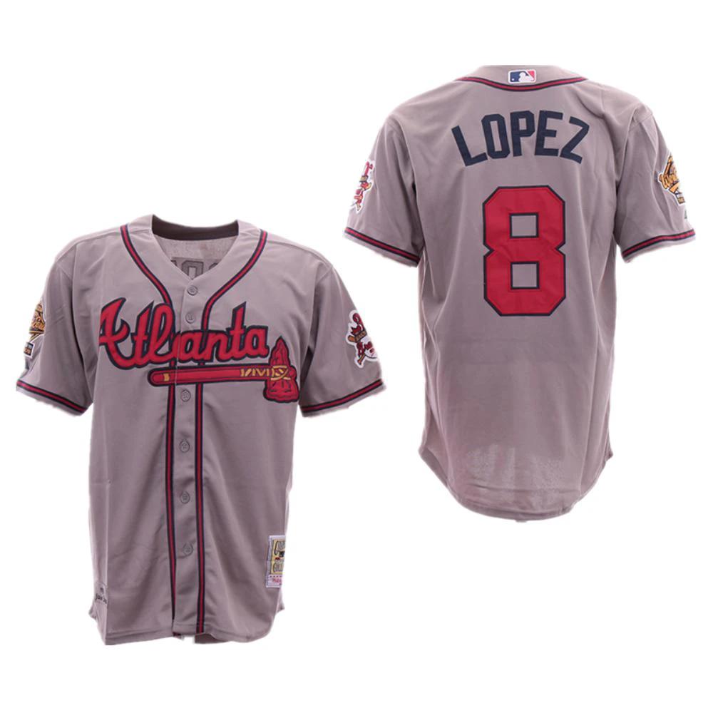 Atlanta Braves Javier Lopez Gray 1995 Throwback Jersey by My Store