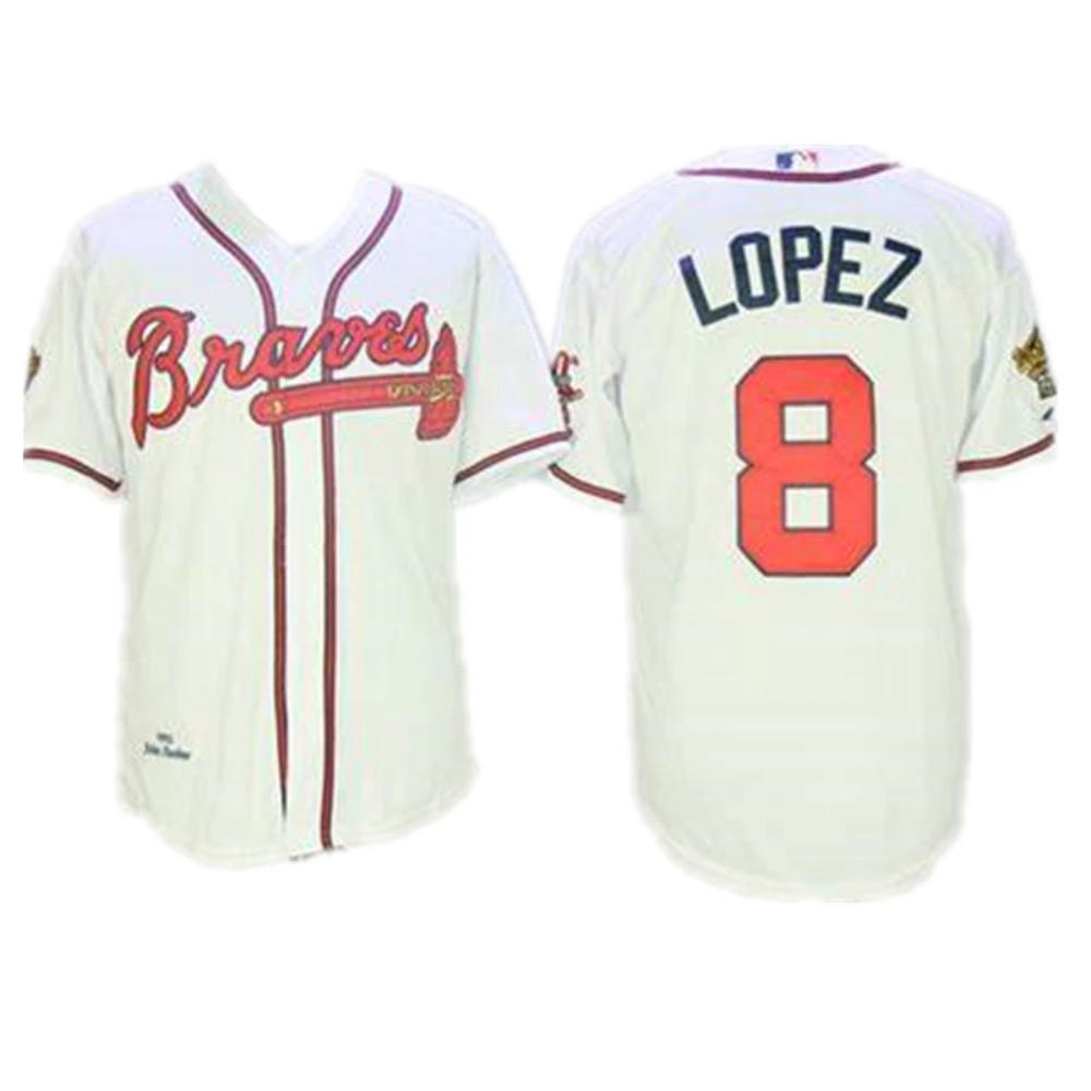 Atlanta Braves Javier Lopez White 1995 Throwback Jersey by My Store