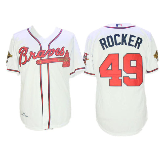 Atlanta Braves John Rocker White 1995 Throwback Jersey by My Store
