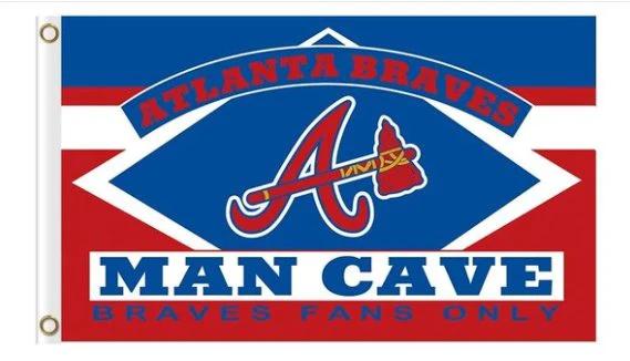 Atlanta Braves Man Cave flag 3X5Ft Banner USA Polyester with Brass Grommets by flagsjustdoit
