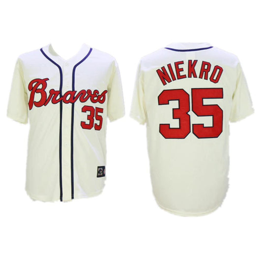 Atlanta Braves Phil Niekro Cream Throwback Jersey by My Store