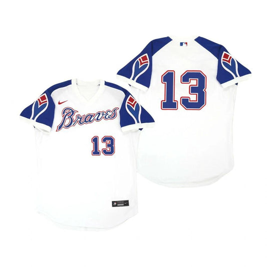 Atlanta Braves Ronald Acuna Jr White Throwback Jersey by My Store