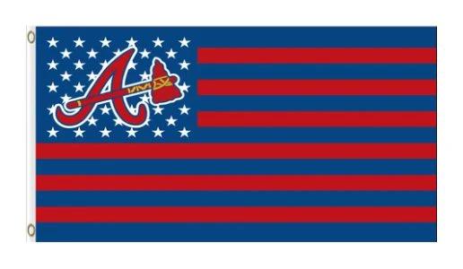 Atlanta Braves Stars and Red Stripes flag 3X5Ft Banner USA Polyester with Brass Grommets by flagsjustdoit