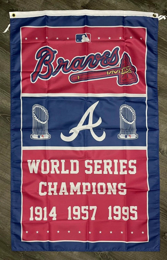 Atlanta Braves World Series Championship Flag 3x5 ft Sports Banner Man-Cave Bar by flagsjustdoit