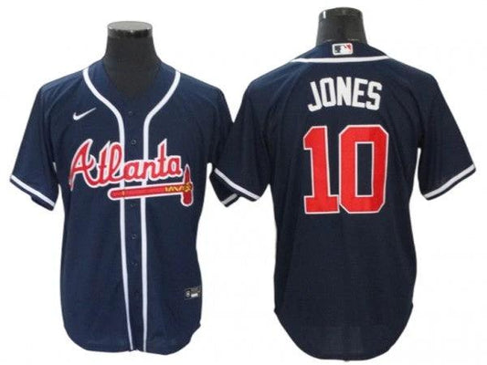Atlanta Braves #10 Chipper Jones Navy Alternate Cool Base Jersey by My Store
