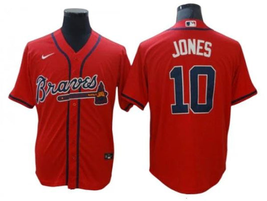 Atlanta Braves #10 Chipper Jones Red Alternate Cool Base Jersey by My Store