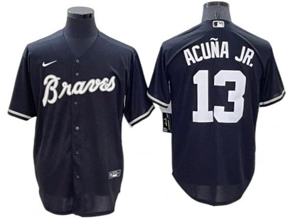 Atlanta Braves #13 Ronald Acuna Jr. Black Cool Base Jersey by My Store