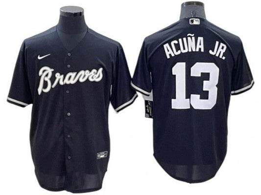 Atlanta Braves #13 Ronald Acuna Jr. Black Cool Base Jersey by My Store
